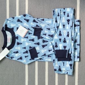 Hanna Andersson Kids Organic Cotton Pajamas NWT Rocket Motif Size 6-7 (120 cm)